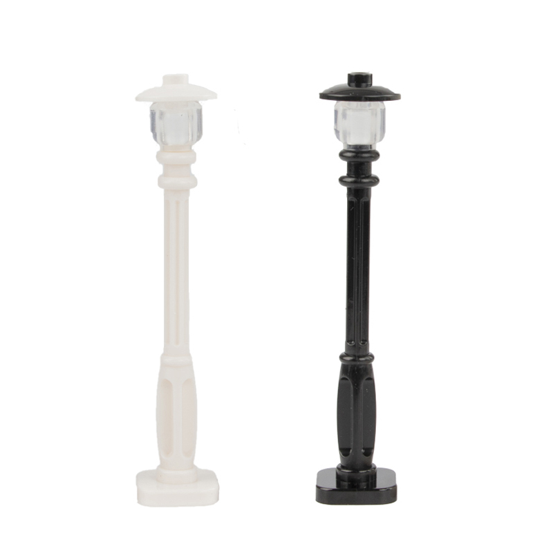 MOC City Road Minifigures Traffic Sign Building Blocks Indicator Lights Streetlight Figures Accessories Brick Model Toys For Kids