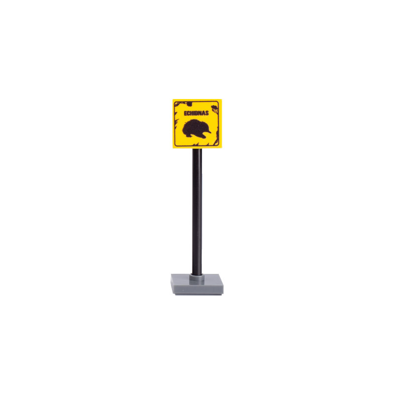 MOC City Road Minifigures Traffic Warning Signs Building Blocks Wild Animals Echidna Street Figures Accessories Brick Model Toys