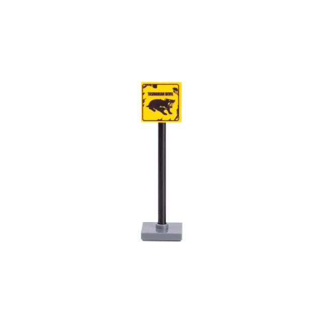 MOC City Road Minifigures Traffic Warning Signs Building Blocks Wild Animal Tasmanian Devil Street Figures Parts Brick Model Toys