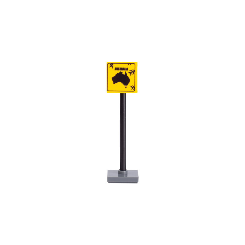 MOC City Road Minifigures Traffic Signs Building Blocks Guidepost Australia Street Figures Accessories Brick Model Toys For Kids