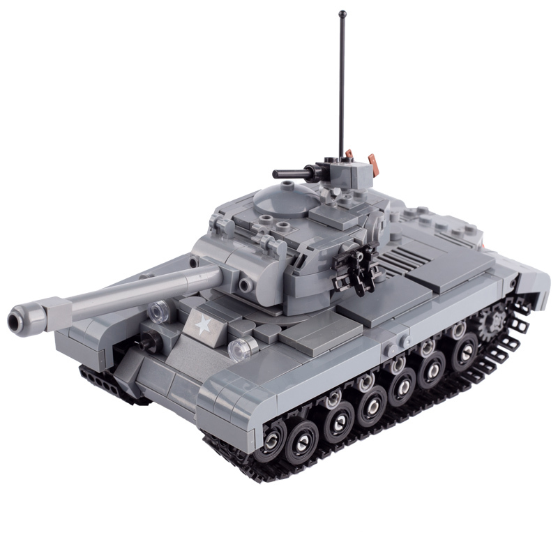 MOC WW2 US Soldier Minifigures M26 Pershing Tank Cars Building Blocks Military Army Vehicle Weapon Accessories Bricks Model Toys