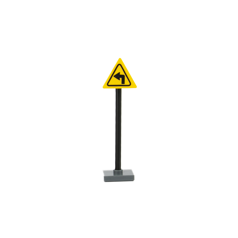 MOC City Road Minifigures Traffic Sign Building Blocks Turn Left Indicator Lights Street Figures Accessories Brick Model Toys