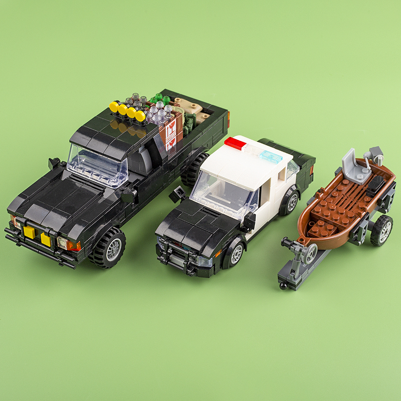 MOC City Series Minifigures Police Cars Building Blocks Patrol Vehicle Guard Figures Weapon Accessories Bricks Model Toys Gift