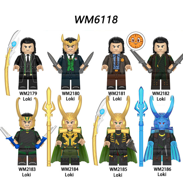 WM6118 Marvel Super Heroes Series Minifigures Loki Building Blocks MOC Villain Avengers League Figures Bricks Model Toys Gifts