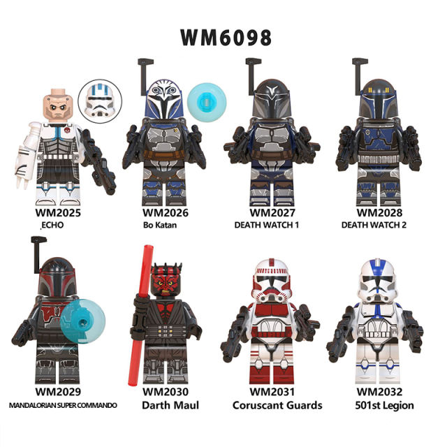 WM6098 Star Wars Series Minifigures Echo Death Watch Building Blocks MOC Clone Shock Trooper Figures Bricks Model Toys Gifts