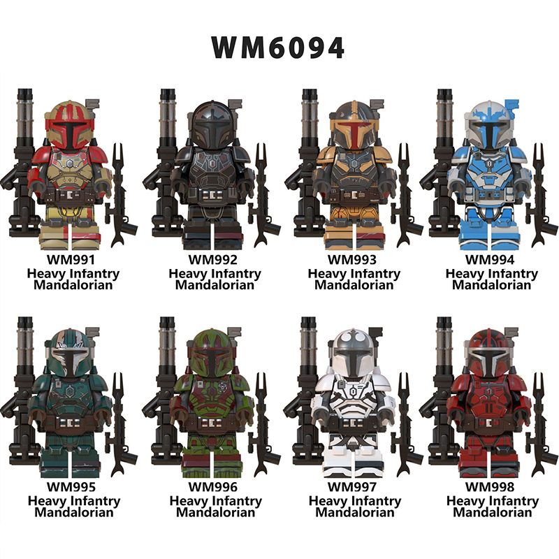 WM6094 Star Wars Series Minifigures Heavy Infantry Mandalorian Building Blocks MOC Trooper Figures Bricks Model Toys Gift For Kids