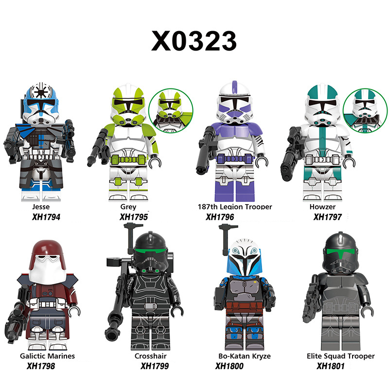 X0323 Star Wars Series Minifigs Jesse Grey Building Blocks MOC Legion Trooper Galictic Marines Figures Bricks Model Toys Gift