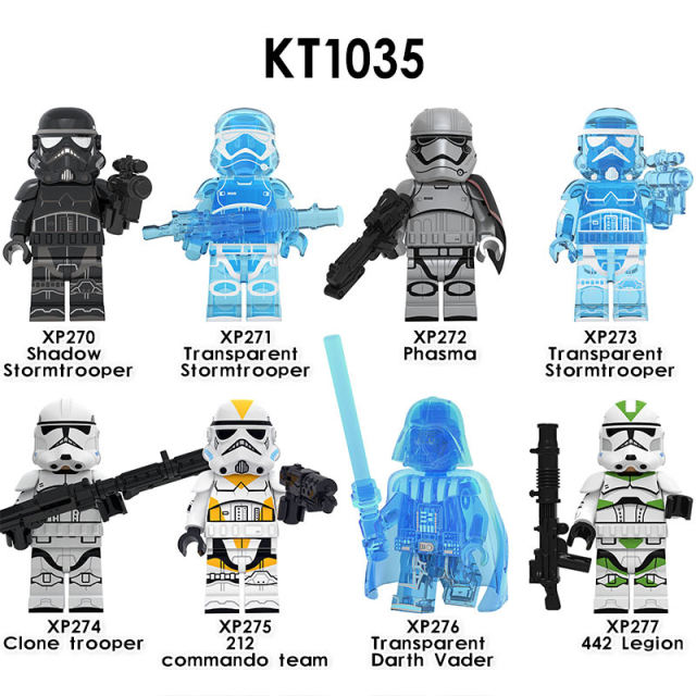 KT1035 Star Wars Series Minifigures Phasma Stormtrooper Building Blocks MOC Clone Shock Trooper Figures Bricks Model Toys Gifts