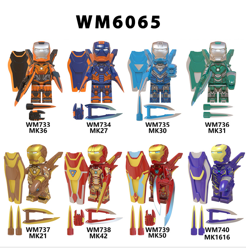 WM6065 Marvel Super Heroes Series Minifigures Iron Man Building Blocks MOC Pepper Figures Bricks Model Toys Gifts For Children