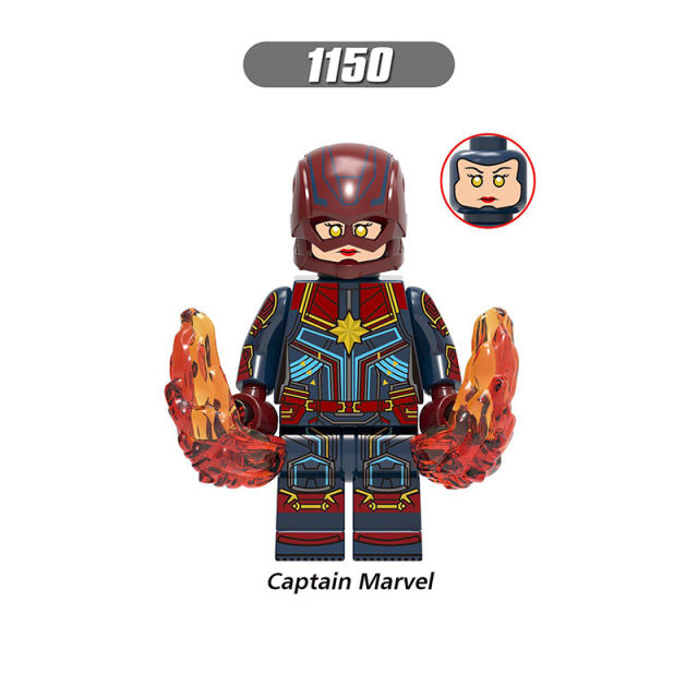 X0244 Marvel Super Heroes Series Minifigs Spider-Man Building Blocks MOC Hawkeye Captain Marvel Figures Bricks Model Toys Gifts