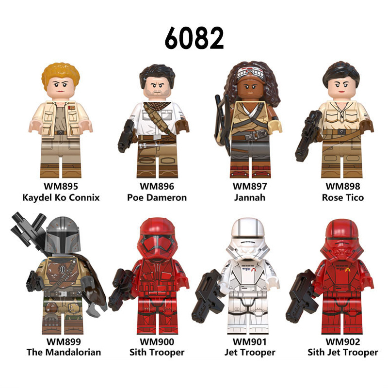 WM6082 Star Wars Minifigures Building Blocks Mandalorian Sith Jet Trooper Figures MOC Bricks Model Toys Gifts For Children