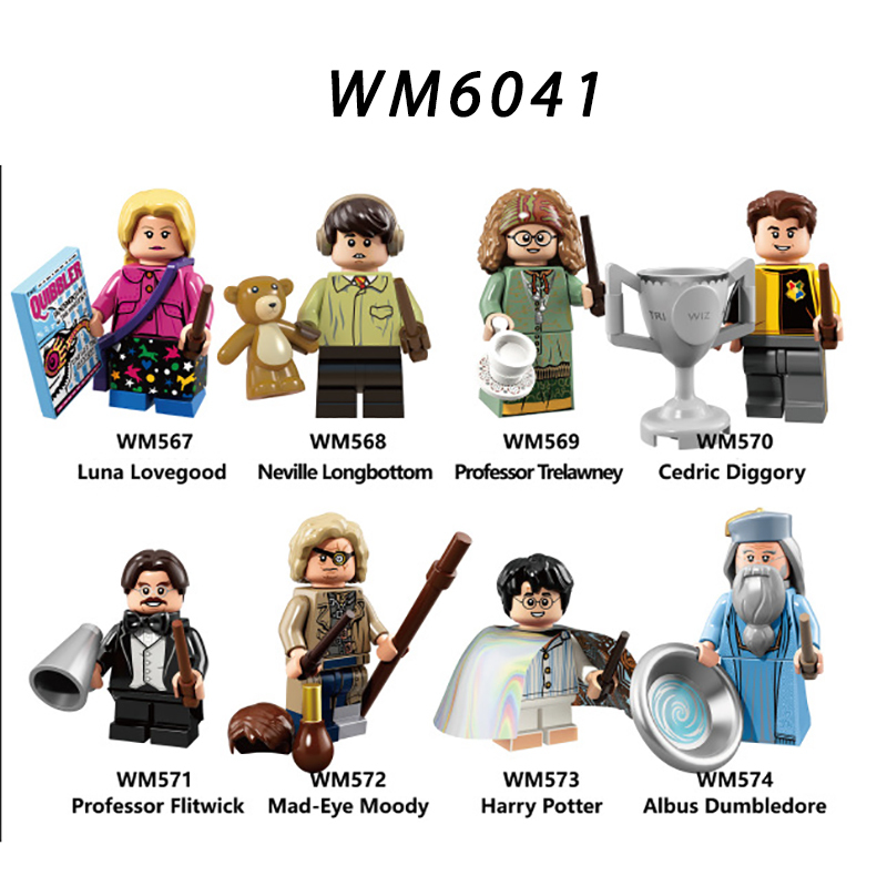 WM6041 Harry Potter Minifigures Building Blocks Albus Dumbledore Luna Lovegood Figures MOC Bricks Model Toys Gifts For Children