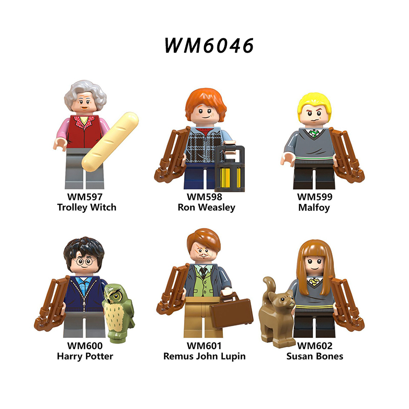 WM6046 Harry Potter Minifigures Building Blocks Ron Weasley Malfoy Susan Bones Figures MOC Bricks Model Toys Gifts For Children