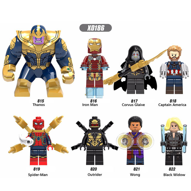 X0186 Marvel Super Heroes Series Minifigs Spider-Man Lron Man Thanos Building Blocks MOC Figures Bricks Model Toys Gifts for Kids