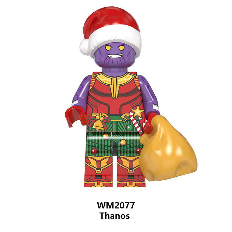 WM6104 Marvel Super Heroes Christmas Minifigures Building Blocks Batman Lron Man Captain Figures Bricks Model Toys Gifts For Kids