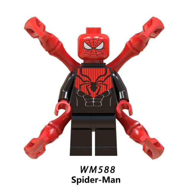 WM6044 Marvel Super Heroes Series Minifigures Spider-Man Iron Man Building Blocks MOC Figures Bricks Model Toys Gifts for Kids