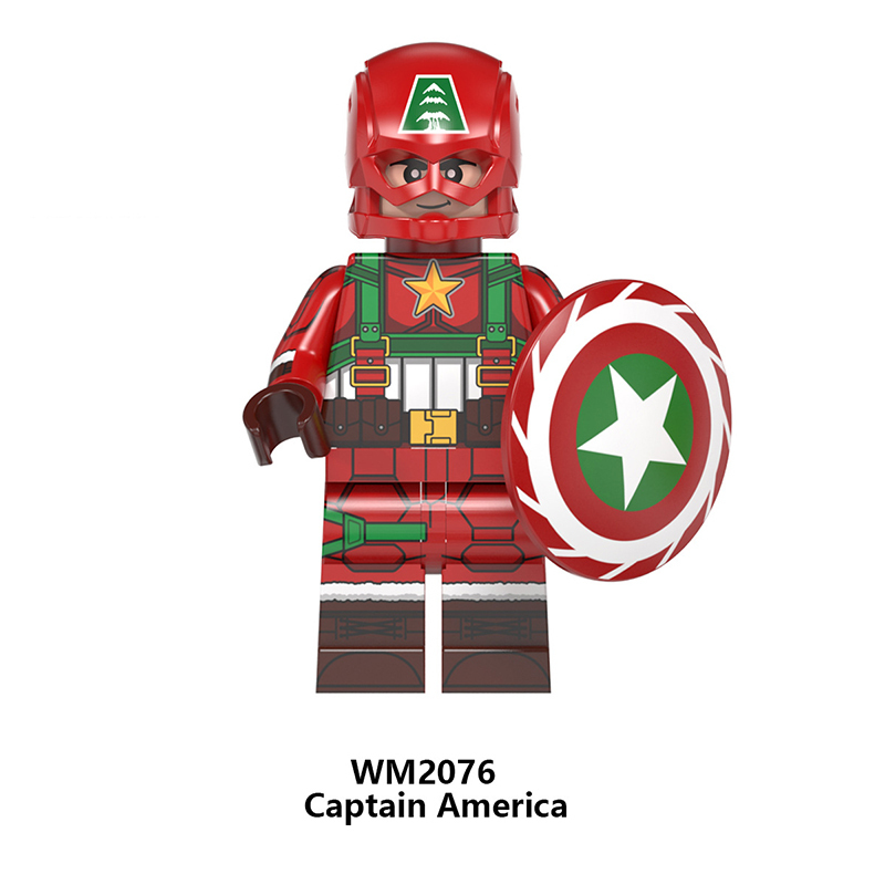 WM6104 Marvel Super Heroes Christmas Minifigures Building Blocks Batman Lron Man Captain Figures Bricks Model Toys Gifts For Kids
