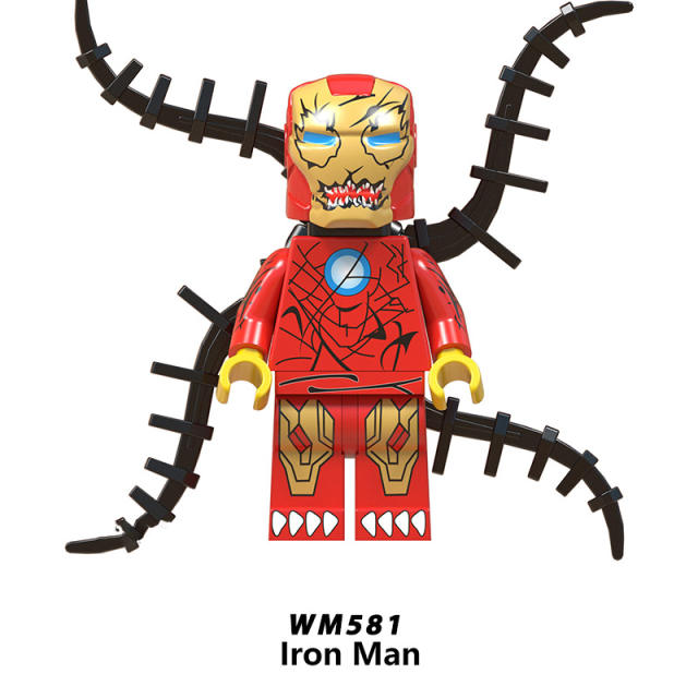 WM6044 Marvel Super Heroes Series Minifigures Spider-Man Iron Man Building Blocks MOC Figures Bricks Model Toys Gifts for Kids