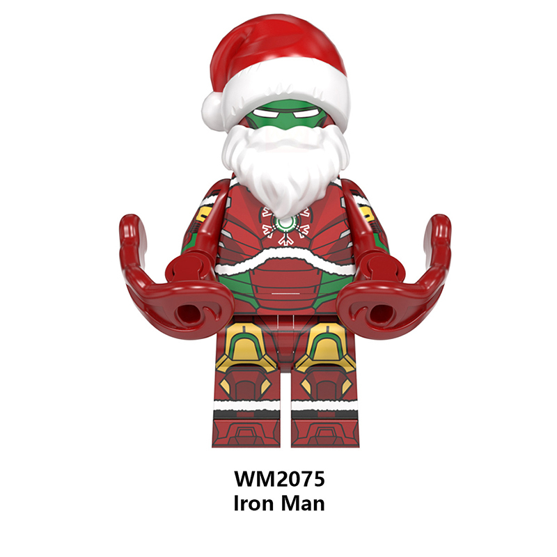 WM6104 Marvel Super Heroes Christmas Minifigures Building Blocks Batman Lron Man Captain Figures Bricks Model Toys Gifts For Kids