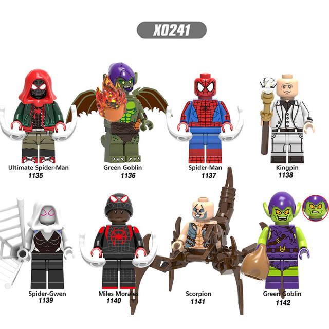 X0241 Marvel Super Heroes Series Minifigs Spider-Man Green Goblin Building Blocks MOC Figures Bricks Model Toys Gifts for Kids