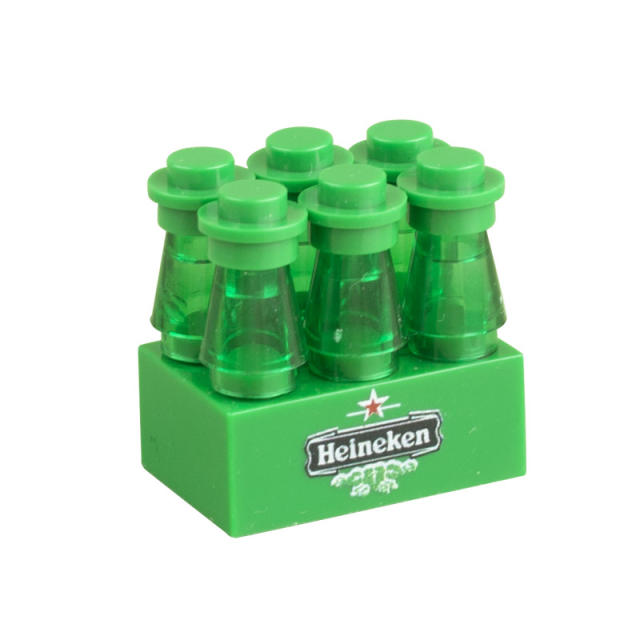 MOC City Street View Minifigures Drinks Building Blocks Food Beverage Bottle Cups Figures Accessories Brick Model Toys For Kids