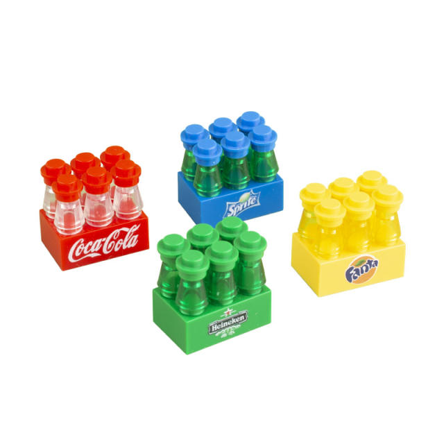 MOC City Street View Minifigures Drinks Building Blocks Food Beverage Bottle Cups Figures Accessories Brick Model Toys For Kids