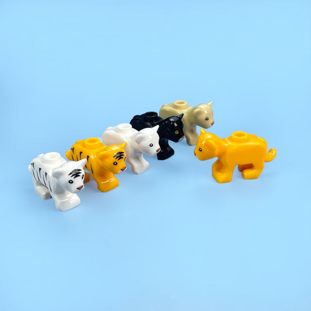 MOC City Animal Series Minifigures Tiger Building Blocks Zoo Lion Figures Parts DIY Bricks Modle Toys For Kids Compatible 60162