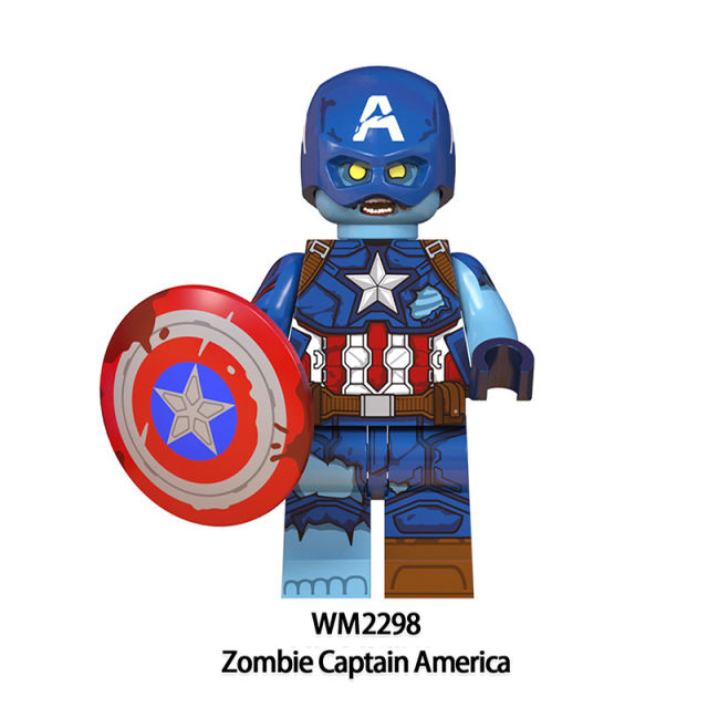 WM6132 Marvel Super Heroes Series Minifigures Spider-Man Building Blocks MOC Zombie Avengers League Figures Bricks Model Toys