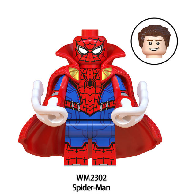 WM6132 Marvel Super Heroes Series Minifigures Spider-Man Building Blocks MOC Zombie Avengers League Figures Bricks Model Toys