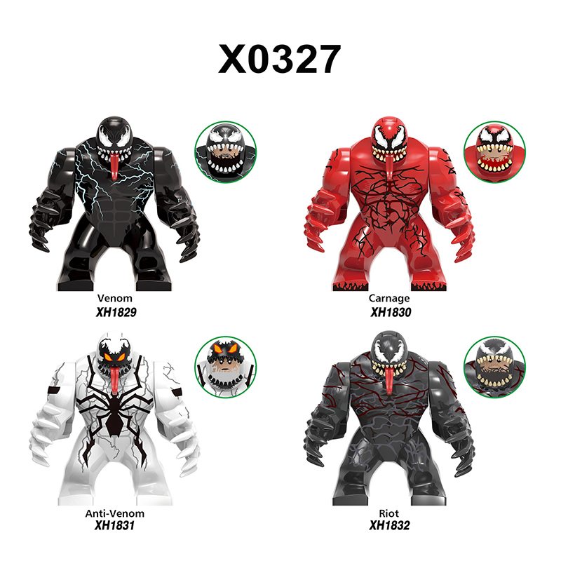 X0327 Marvel Super Heros Series Minifigures AntiVenom Building Blocks Amazing SpiderMan Avengers Figures MOC Bricks Model Toys