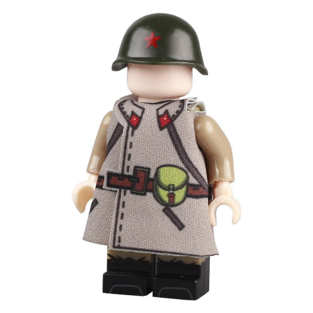 MOC WW2 Military Minifigures Accessories Coat Building Blocks Soviet Army Soldiers Figures Clothes Cloaks Bricks Model Toys Gifts