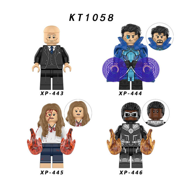 KT1058 Marvel Super Heroes Series Minifigures Captain Marvel Professor X Building Blocks MOC Figures Bricks Toys Gifts For Kids
