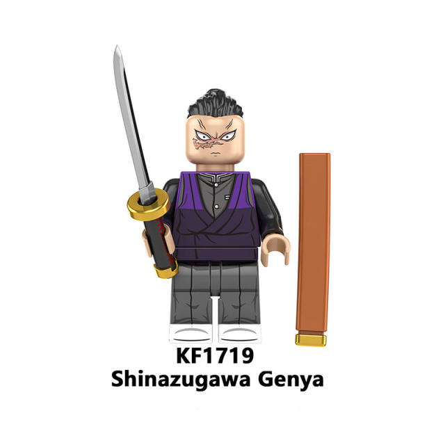 KF6162 Demon Slayer Minifigures Kamado Tanjirou Akaza Building Blocks MOC Agatsuma Zenitsu Figures Bricks Model Toys Gifts for Kids