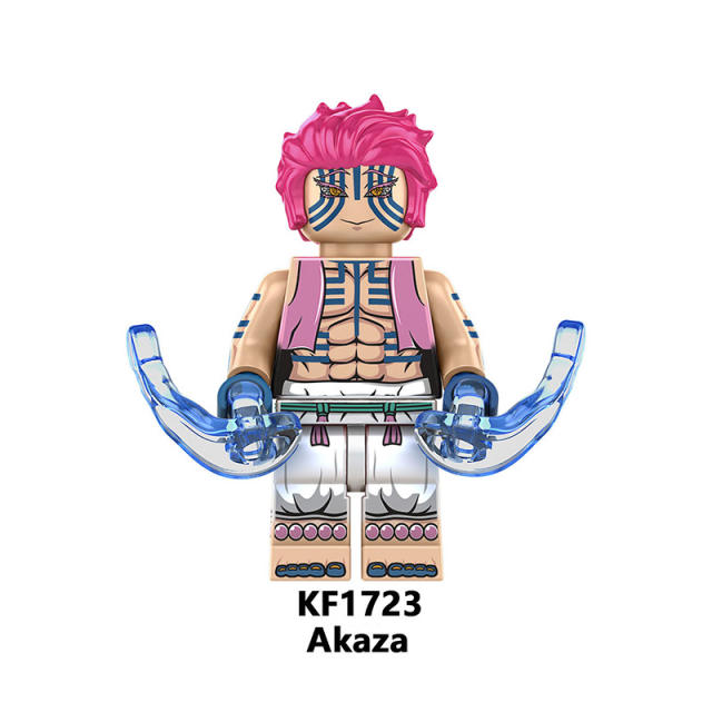 KF6162 Demon Slayer Minifigures Kamado Tanjirou Akaza Building Blocks MOC Agatsuma Zenitsu Figures Bricks Model Toys Gifts for Kids