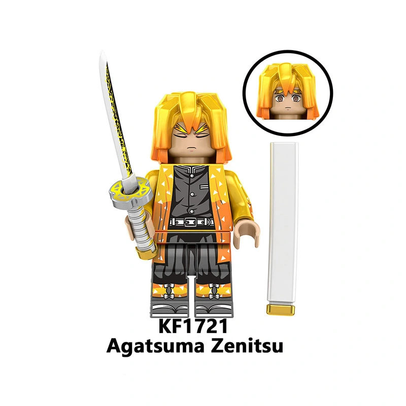 KF6162 Demon Slayer Minifigures Kamado Tanjirou Akaza Building Blocks MOC Agatsuma Zenitsu Figures Bricks Model Toys Gifts for Kids