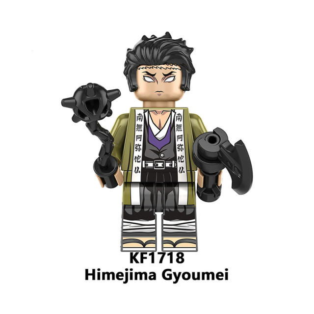 KF6162 Demon Slayer Minifigures Kamado Tanjirou Akaza Building Blocks MOC Agatsuma Zenitsu Figures Bricks Model Toys Gifts for Kids