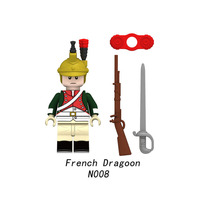 MOC Medieval British Army Soldiers Minifigures Line Infantry Building Blocks Military Figures Dragoon Weapon Parts Bricks Toys