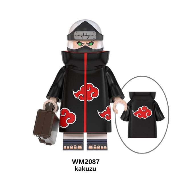 WM6105 Naruto Series Minifigures Kakashi Kakuzu Sasuke Building Blocks Uzumaki Naruto Anime Cartoon Figures MOC Bricks Toys Gifts