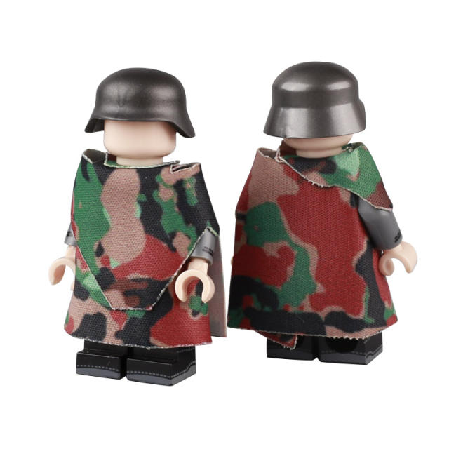 WW2 Germany Military Weapon Accessories Army Soldiers Minifigs Building Blocks Camouflage Coat Clothes Bricks Model Toys Gifts