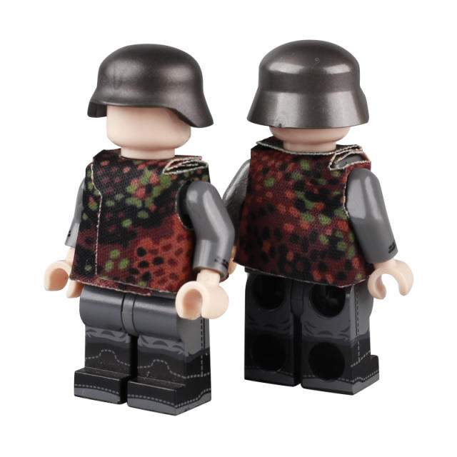 WW2 Military Weapons Accessories Camouflage Germany Soldiers Minifigs Building Blocks Army Clothes Coat Bricks Model Toys Gifts