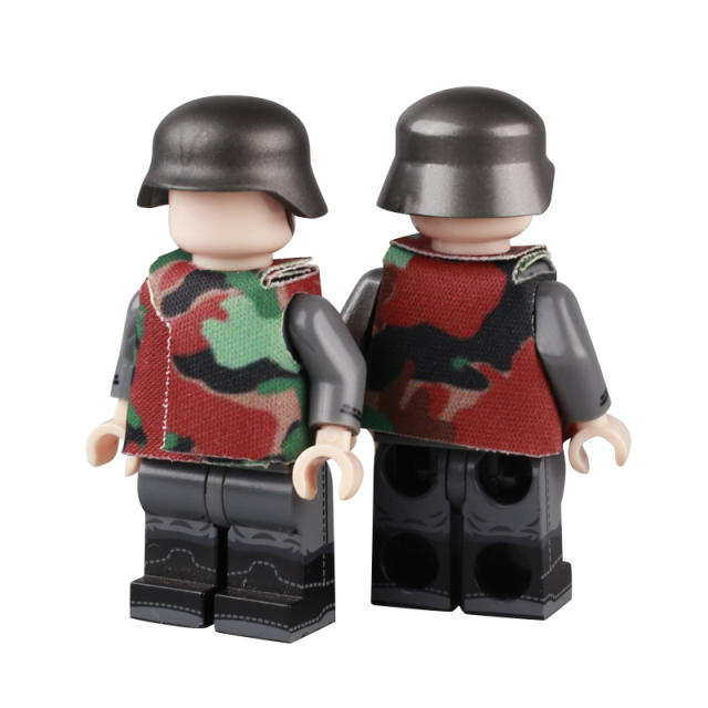 WW2 Military Weapons Accessories Camouflage Germany Soldiers Minifigs Building Blocks Army Clothes Coat Bricks Model Toys Gifts