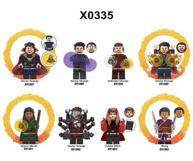 X0355Star Wars Minifigs Building Blocks Doctor Strange Defender Strange Master Mordo Scarlet Witch Wong Action Mini Figures Assemble Bricks Educational Toys