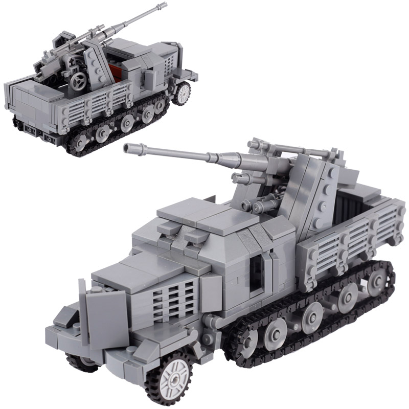 Brickpandatoys| military weapon SD.KFZ.251/17 crawler armored vehicle