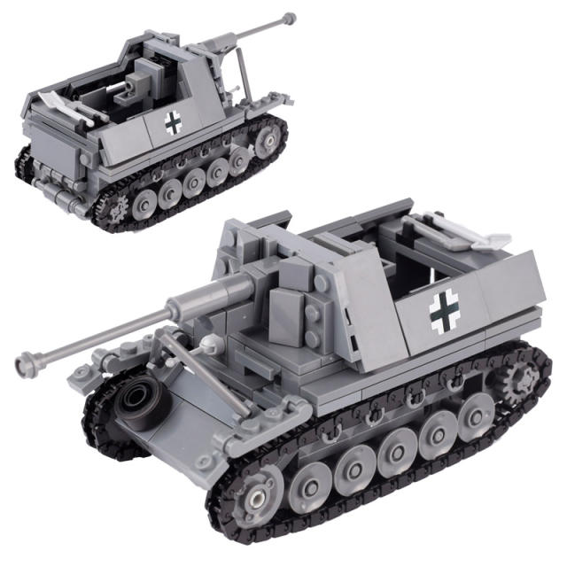WW2 Military Germay Weapons SD.KFZ.135 Weasel Tank Destroyer Marder Building Blocks Army Model MOC Accessories Toys Children