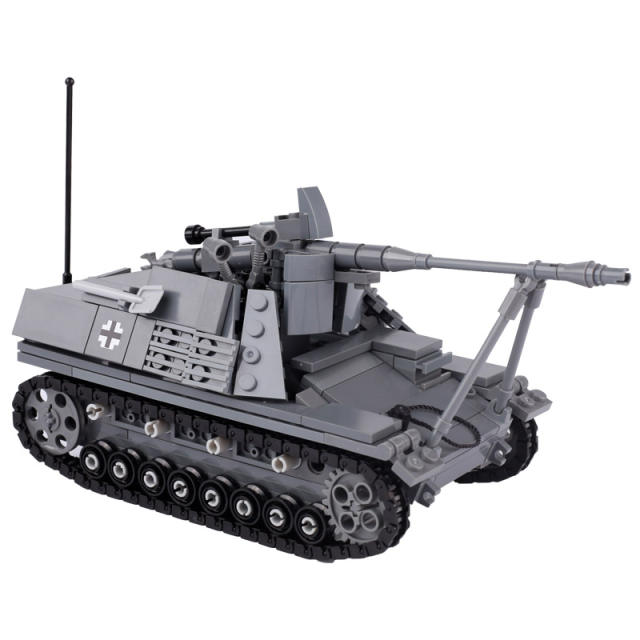 WW2 German Sd.Kfz.164 Nashorn Anti Tank Gun Military Weapon Building Blocks  Army Soldier Minifigs Bricks Kids Toys Gifts