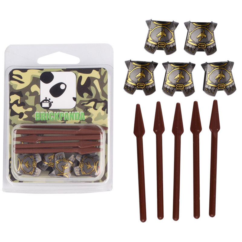 Medieval Military Castle Knight Weapon Building Blocks Spartan Warrior Minifigs Sword Arrow Shield Spear Crossbow Bricks Toys