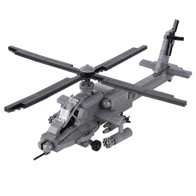 AH64 Modern Apache helicopter Military Weapon Building Blocks US Army Soldier Minifigs Parts Bricks Model Toys Gifts