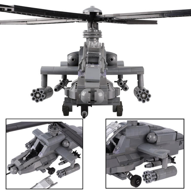 AH64 Modern Apache helicopter Military Weapon Building Blocks US Army Soldier Minifigs Parts Bricks Model Toys Gifts