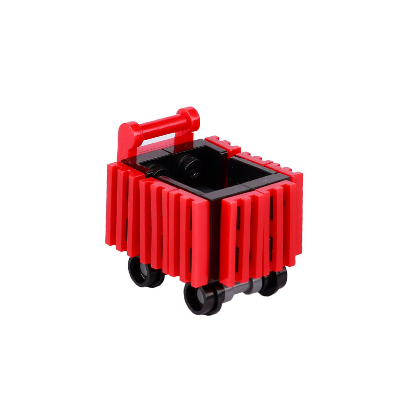DIY Shop Market Stree View City Building Blocks Cashier Seafood Vegetables Desserts Drinks Freezer Parts Brick Toys