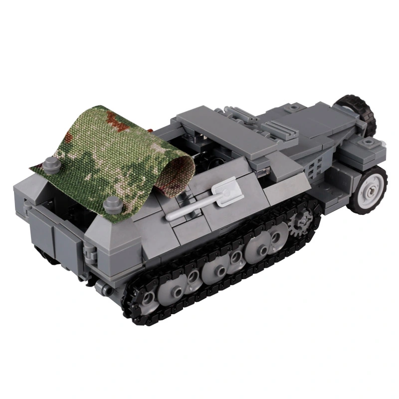 MOC WW2 Germany Military Weapon SD.KFZ.251 Semi Tracked Armored Transport Vehicle Building Blocks Soldier Minifigs Model Toys